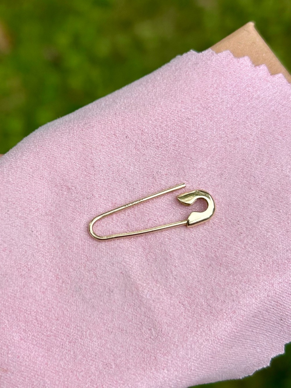 14k Gold Safety Pin Connector and Charm Holder